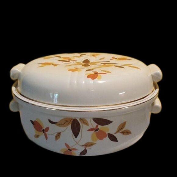 2 Qt Radiance Covered Casserole Autumn Leaf by HALL Superior - Mary Dunbar